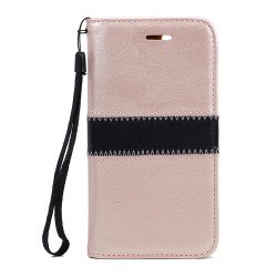 iPhone 7 Plus Magnetic Flip Leather Wallet Case (Rose Gold)